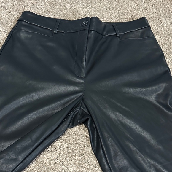 LOFT Black Faux Leather Pants - Picture 2 of 3